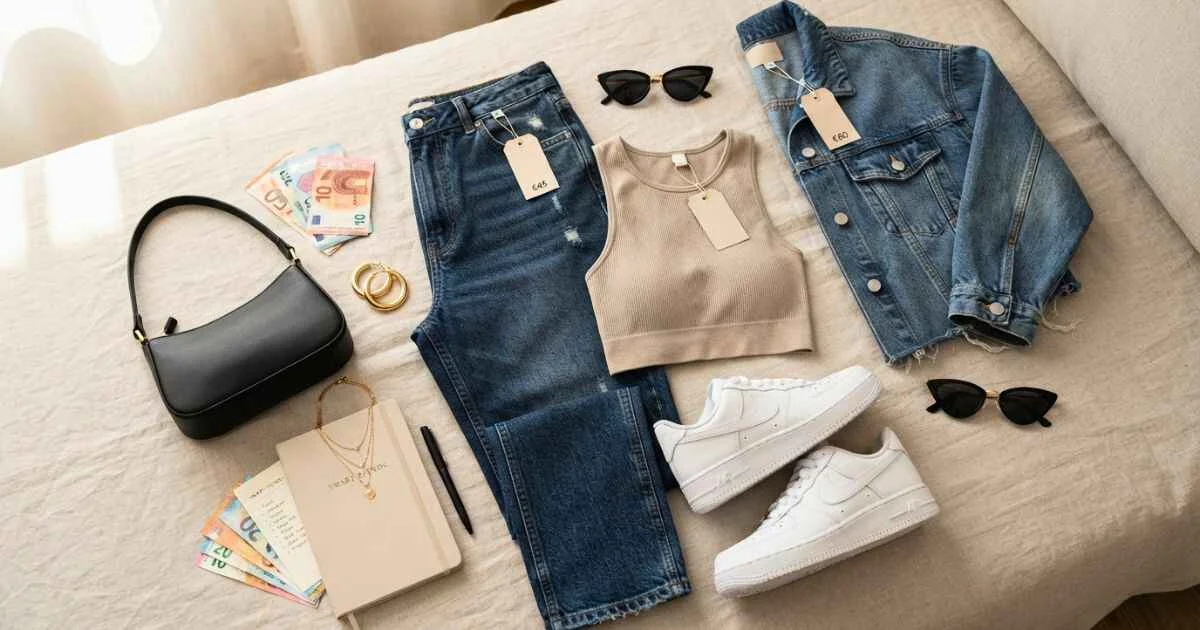 Baddie look on a small budget featuring affordable wardrobe essentials