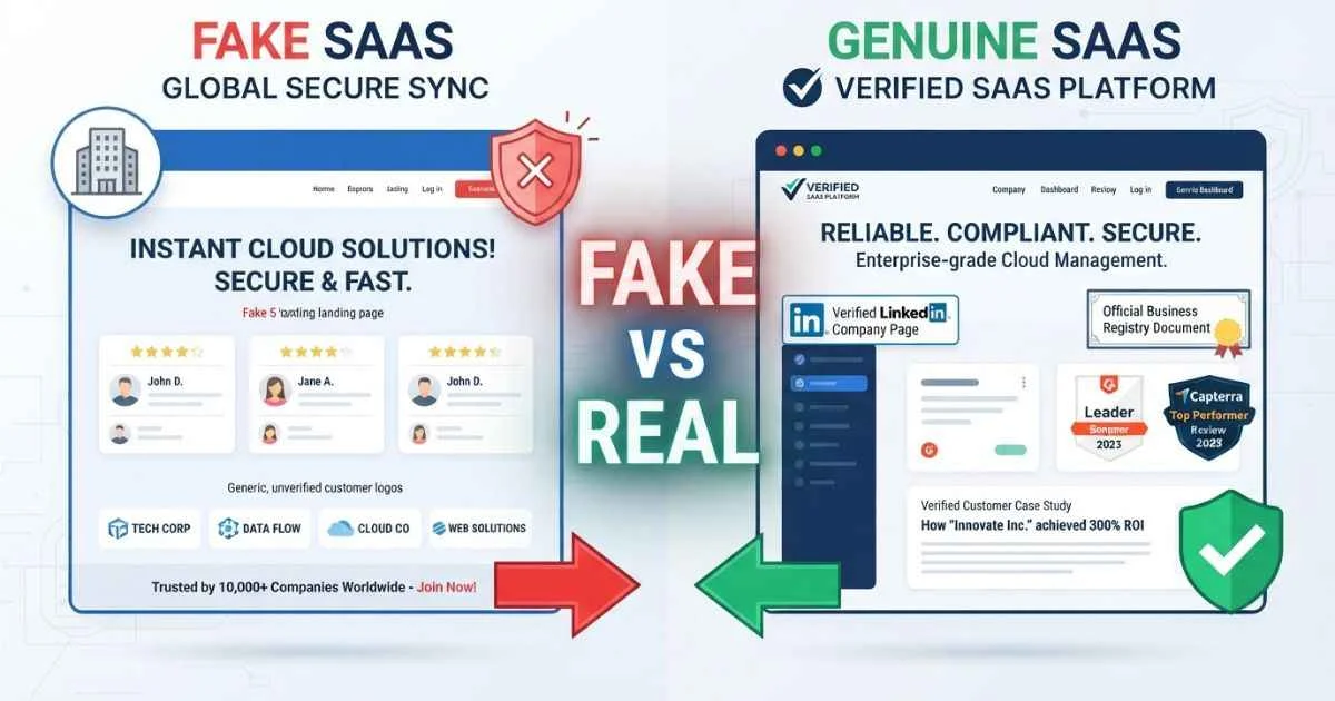 how to spot fake business saas websites